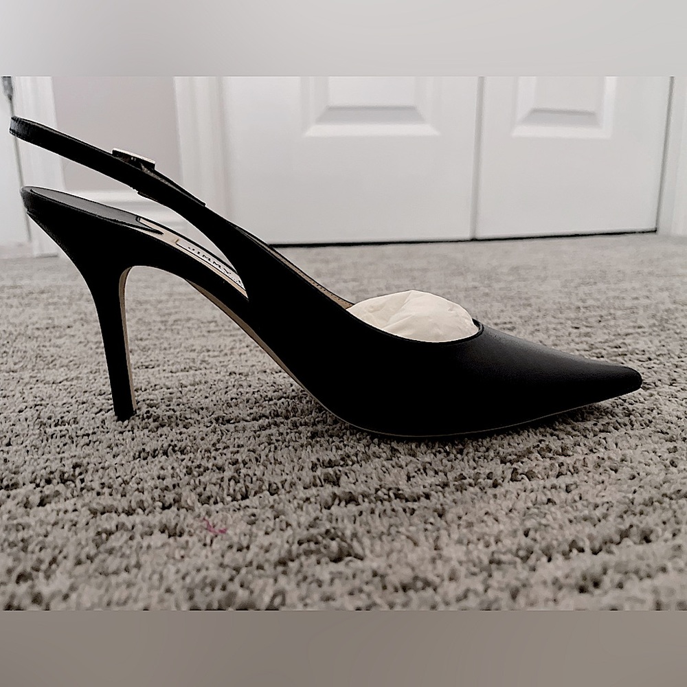 -Brand new black sling back Jimmy Choo Heels. Size EU 38.5 /8 US